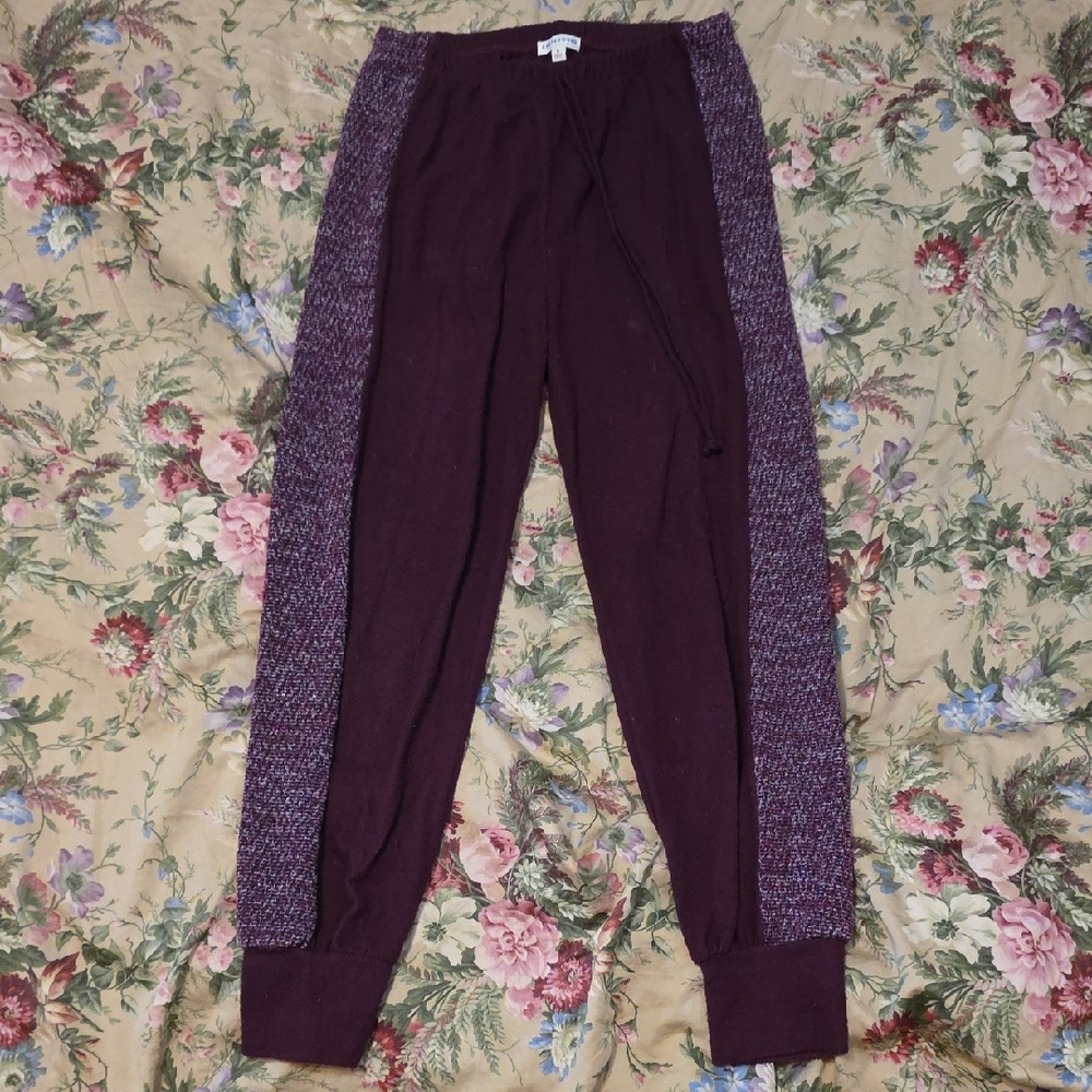 EARTHBOUND Plum Drawstring Lounge Pants with Mauve Trim